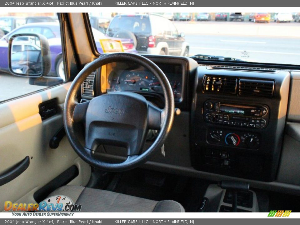 2004 Jeep Wrangler X 4x4 Patriot Blue Pearl / Khaki Photo #18