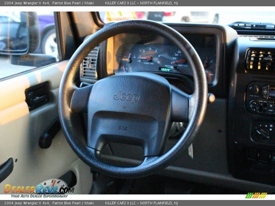 2004 Jeep Wrangler X 4x4 Patriot Blue Pearl / Khaki Photo #19