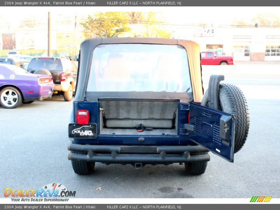 2004 Jeep Wrangler X 4x4 Patriot Blue Pearl / Khaki Photo #24