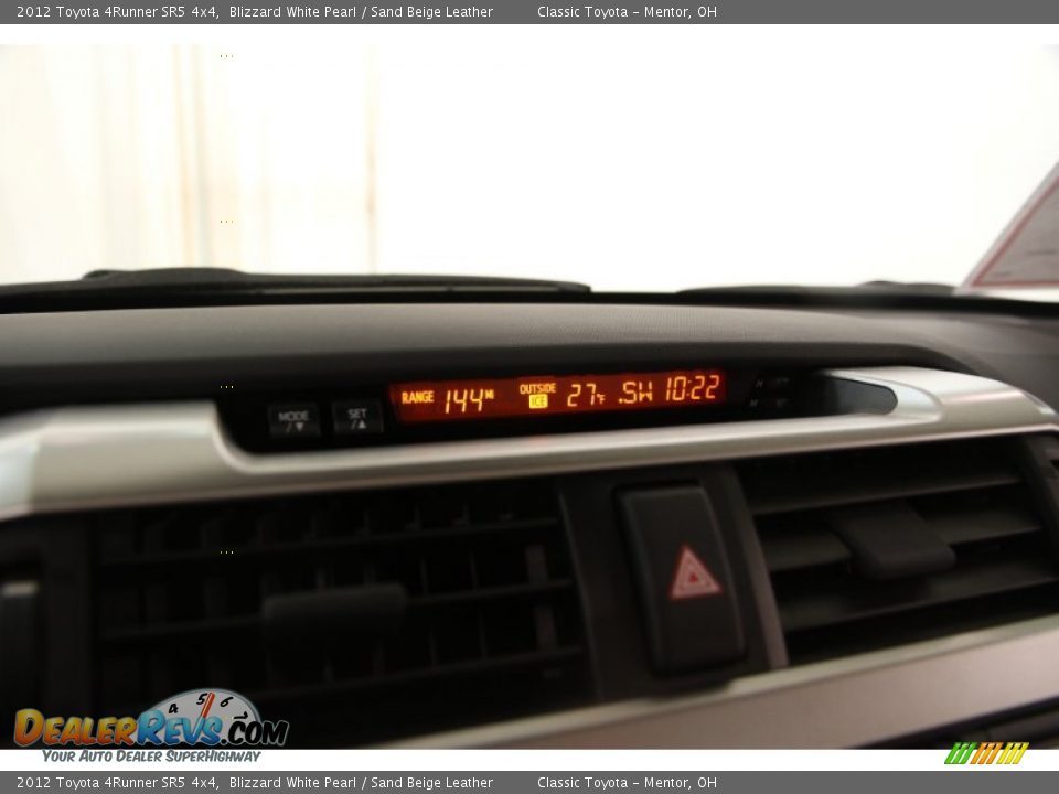 2012 Toyota 4Runner SR5 4x4 Blizzard White Pearl / Sand Beige Leather Photo #10