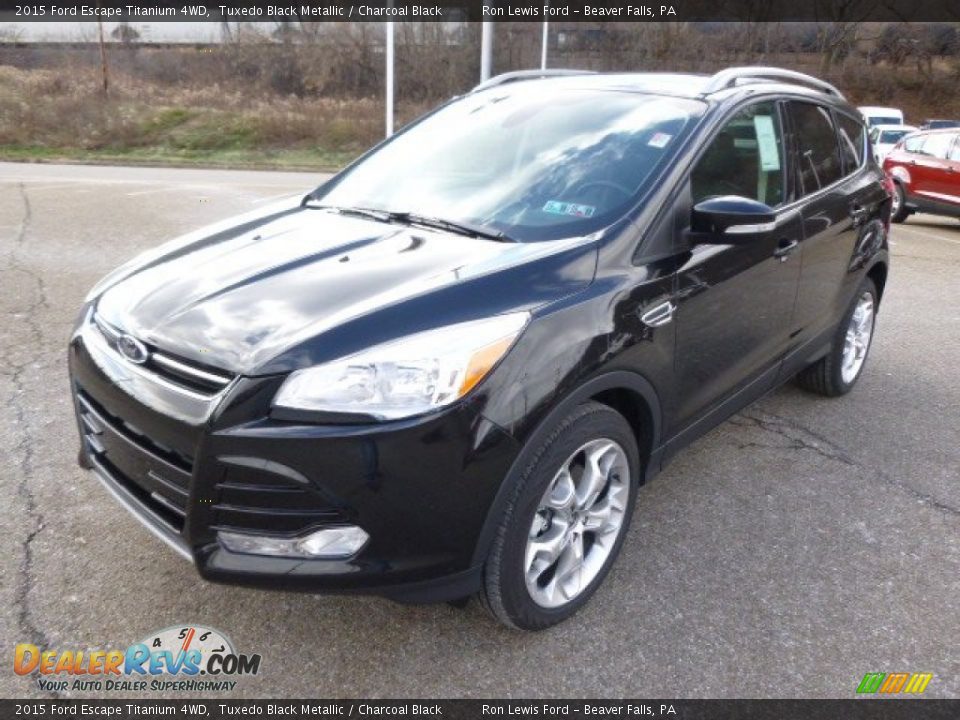 2015 Ford Escape Titanium 4WD Tuxedo Black Metallic / Charcoal Black Photo #4
