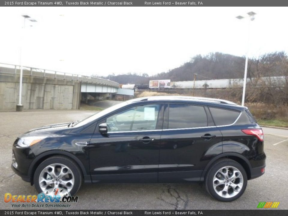 2015 Ford Escape Titanium 4WD Tuxedo Black Metallic / Charcoal Black Photo #5