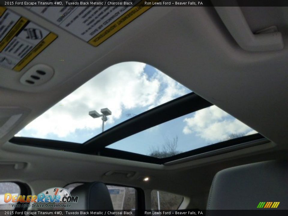 2015 Ford Escape Titanium 4WD Tuxedo Black Metallic / Charcoal Black Photo #15