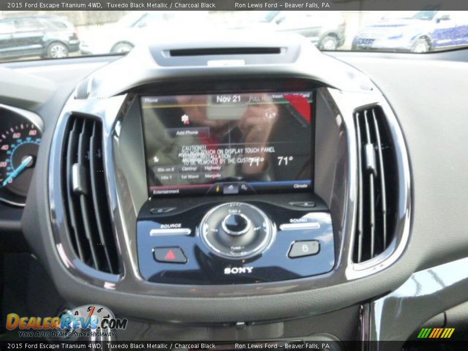 2015 Ford Escape Titanium 4WD Tuxedo Black Metallic / Charcoal Black Photo #16
