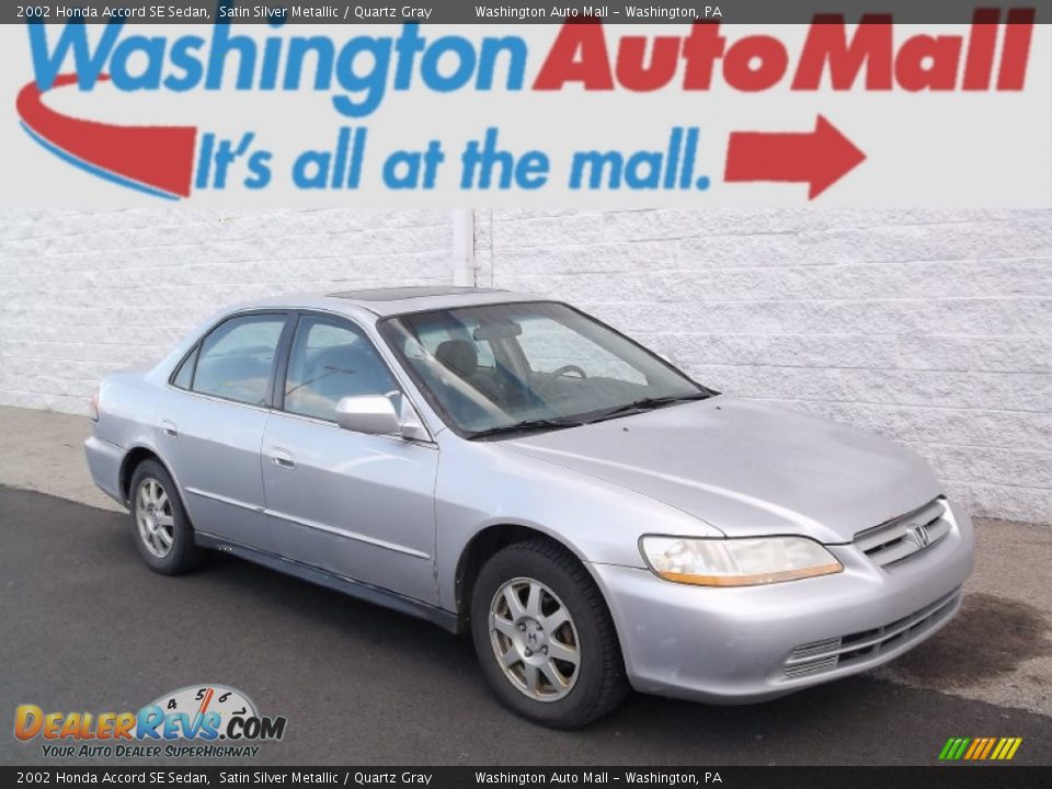 2002 Honda Accord SE Sedan Satin Silver Metallic / Quartz Gray Photo #1