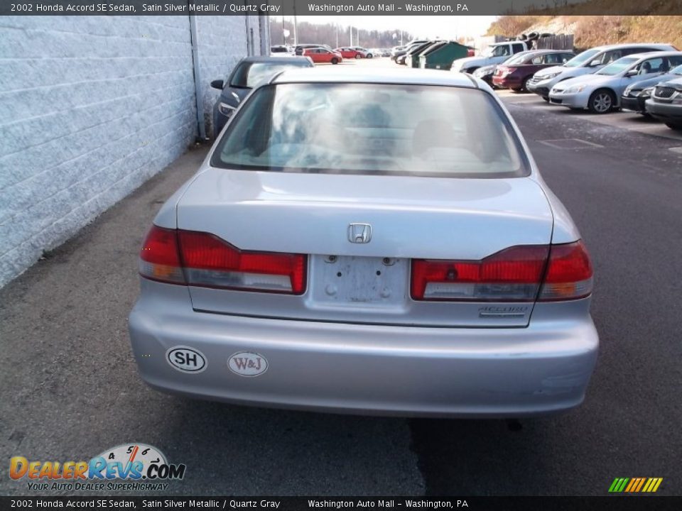 2002 Honda Accord SE Sedan Satin Silver Metallic / Quartz Gray Photo #6