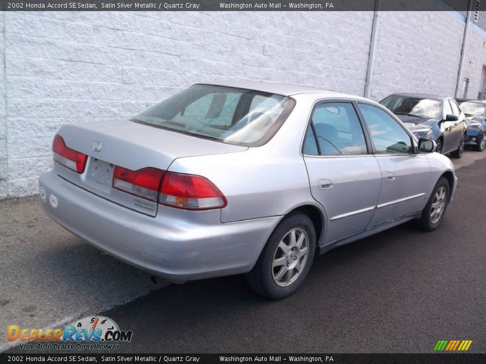 2002 Honda Accord SE Sedan Satin Silver Metallic / Quartz Gray Photo #7