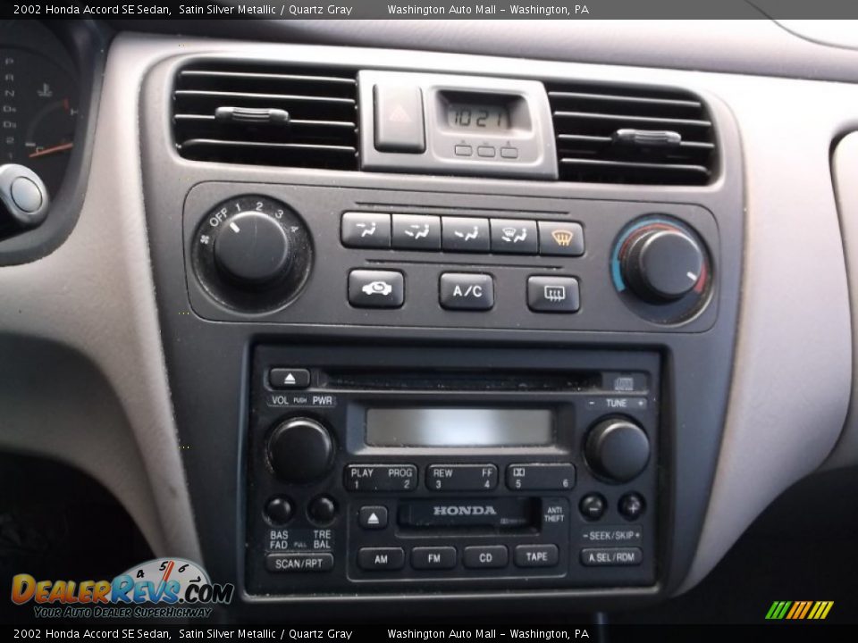 2002 Honda Accord SE Sedan Satin Silver Metallic / Quartz Gray Photo #14