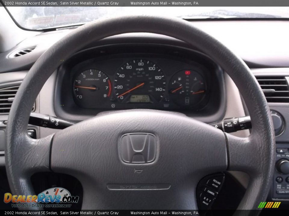 2002 Honda Accord SE Sedan Satin Silver Metallic / Quartz Gray Photo #16