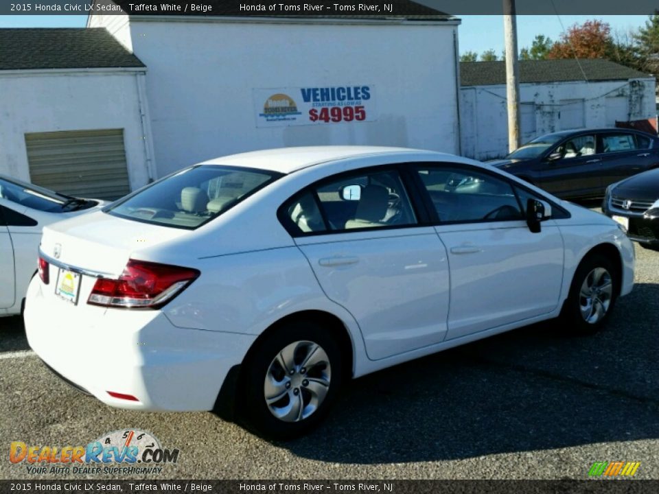 2015 Honda Civic LX Sedan Taffeta White / Beige Photo #2