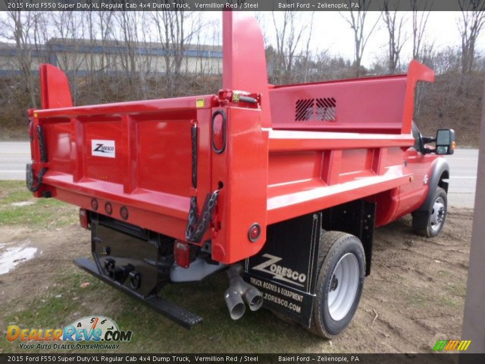 2015 Ford F550 Super Duty XL Regular Cab 4x4 Dump Truck Vermillion Red / Steel Photo #6