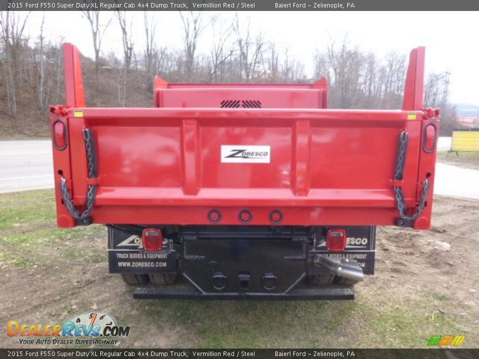 2015 Ford F550 Super Duty XL Regular Cab 4x4 Dump Truck Vermillion Red / Steel Photo #7