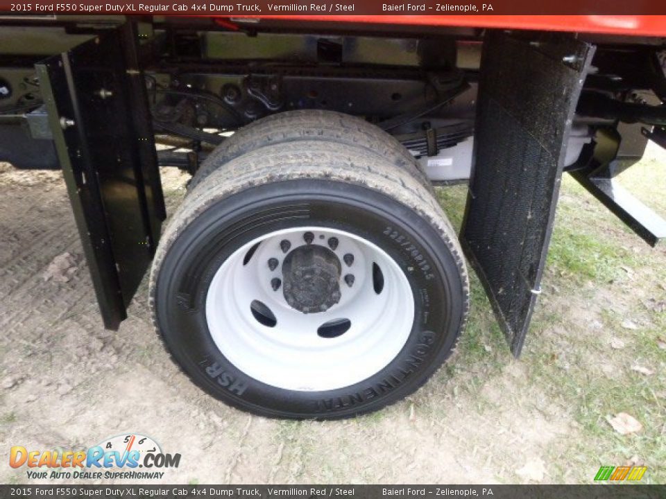 2015 Ford F550 Super Duty XL Regular Cab 4x4 Dump Truck Vermillion Red / Steel Photo #9