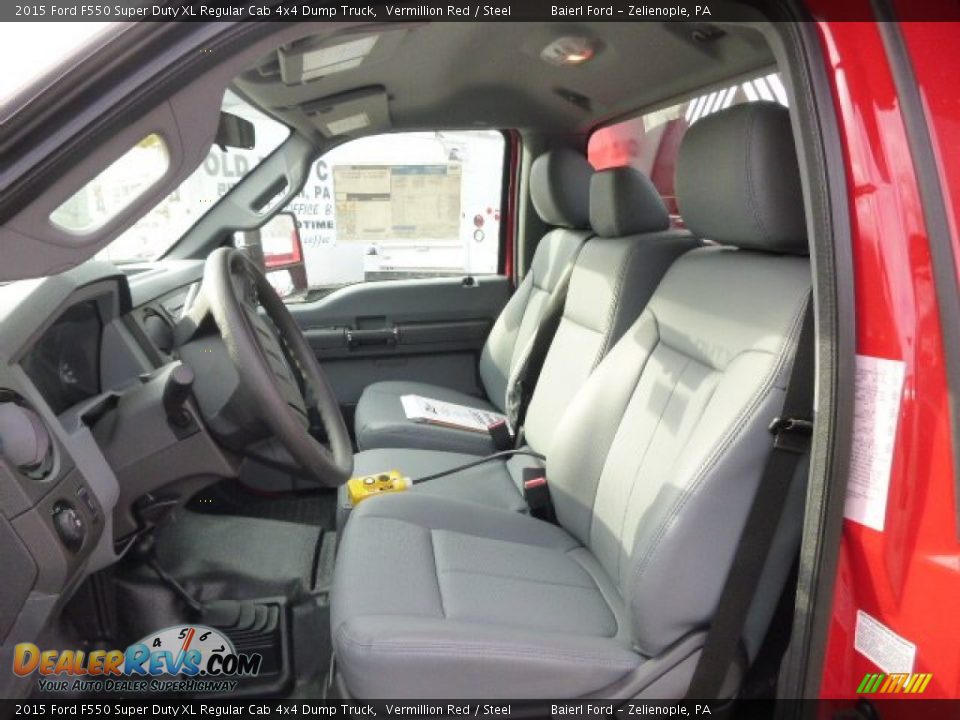 2015 Ford F550 Super Duty XL Regular Cab 4x4 Dump Truck Vermillion Red / Steel Photo #10