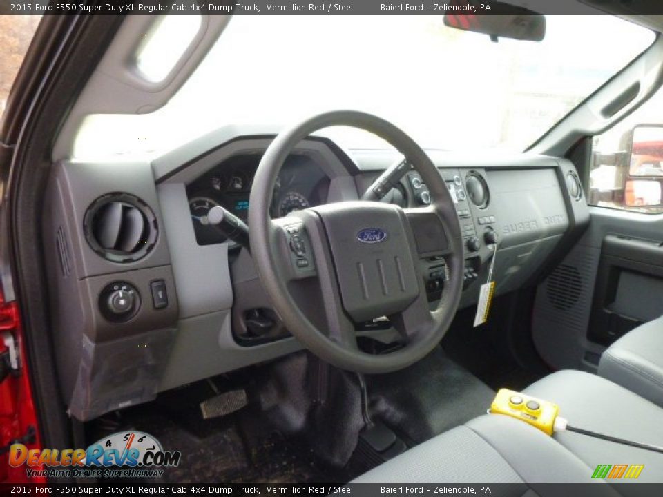 2015 Ford F550 Super Duty XL Regular Cab 4x4 Dump Truck Vermillion Red / Steel Photo #11