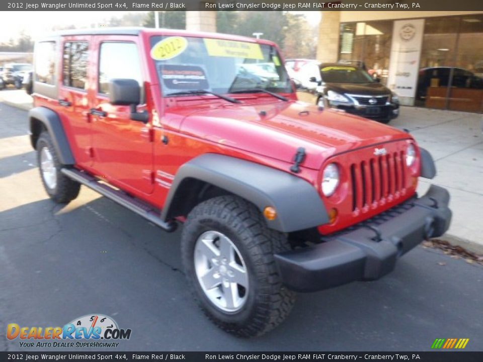 2012 Jeep Wrangler Unlimited Sport 4x4 Flame Red / Black Photo #2