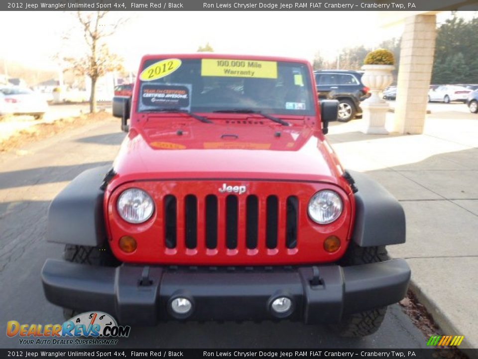 2012 Jeep Wrangler Unlimited Sport 4x4 Flame Red / Black Photo #3