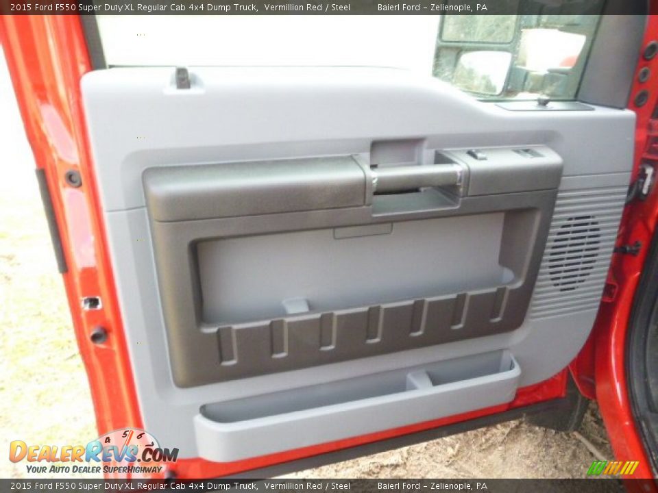 2015 Ford F550 Super Duty XL Regular Cab 4x4 Dump Truck Vermillion Red / Steel Photo #12