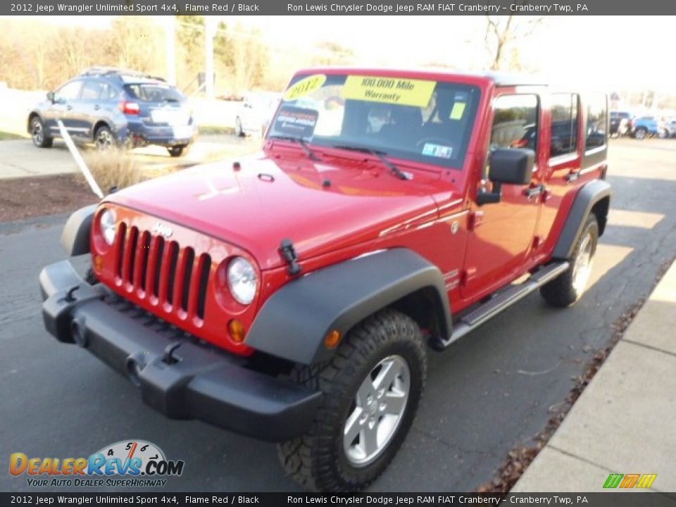 2012 Jeep Wrangler Unlimited Sport 4x4 Flame Red / Black Photo #4