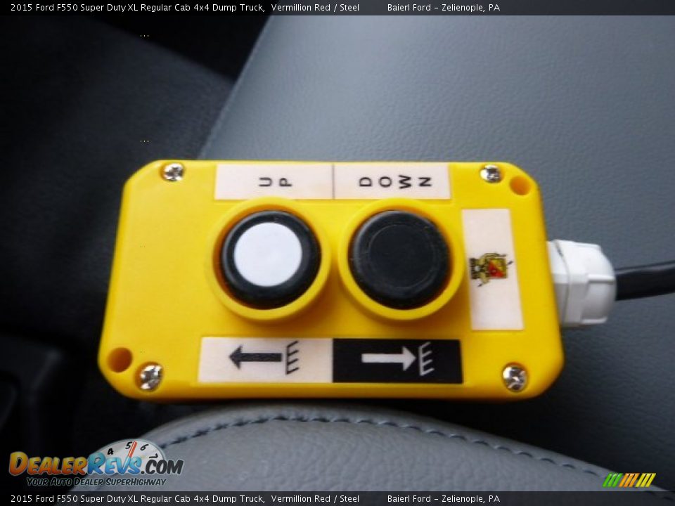 2015 Ford F550 Super Duty XL Regular Cab 4x4 Dump Truck Vermillion Red / Steel Photo #15