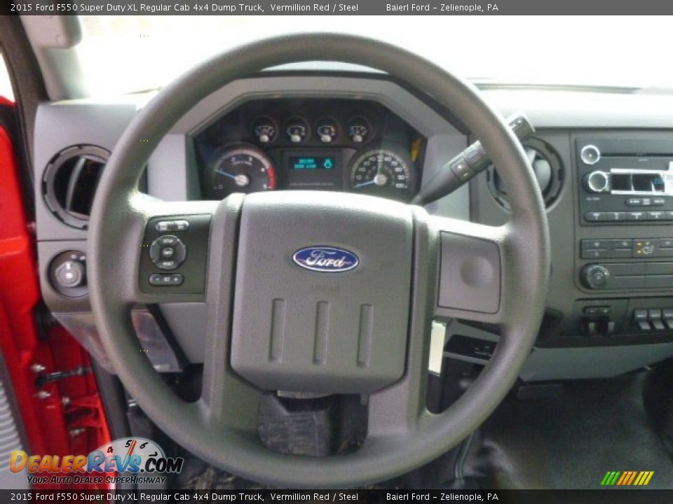 2015 Ford F550 Super Duty XL Regular Cab 4x4 Dump Truck Vermillion Red / Steel Photo #18