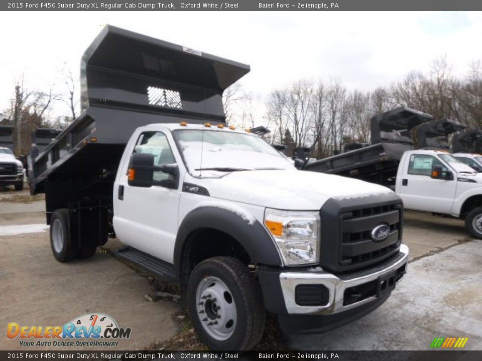 2015 Ford F450 Super Duty XL Regular Cab Dump Truck Oxford White / Steel Photo #4