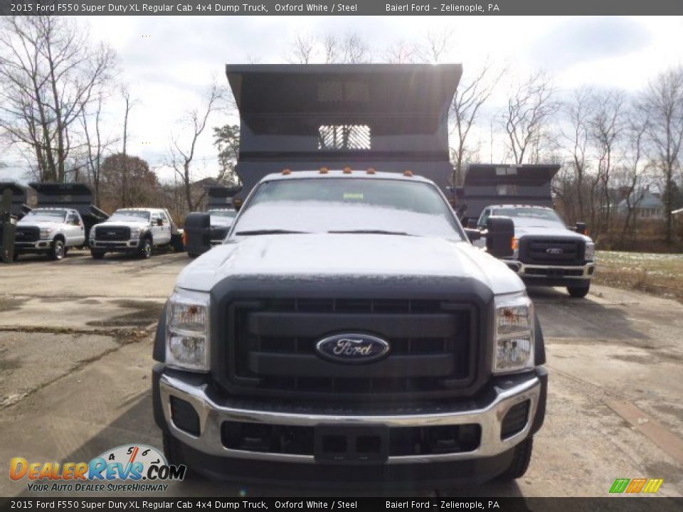2015 Ford F550 Super Duty XL Regular Cab 4x4 Dump Truck Oxford White / Steel Photo #3