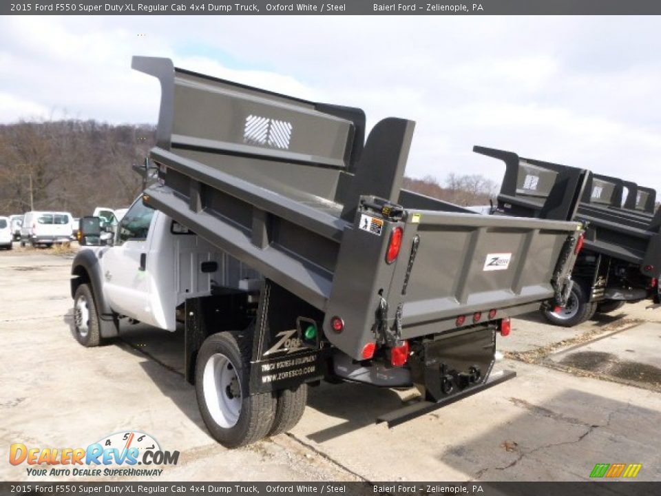 2015 Ford F550 Super Duty XL Regular Cab 4x4 Dump Truck Oxford White / Steel Photo #8