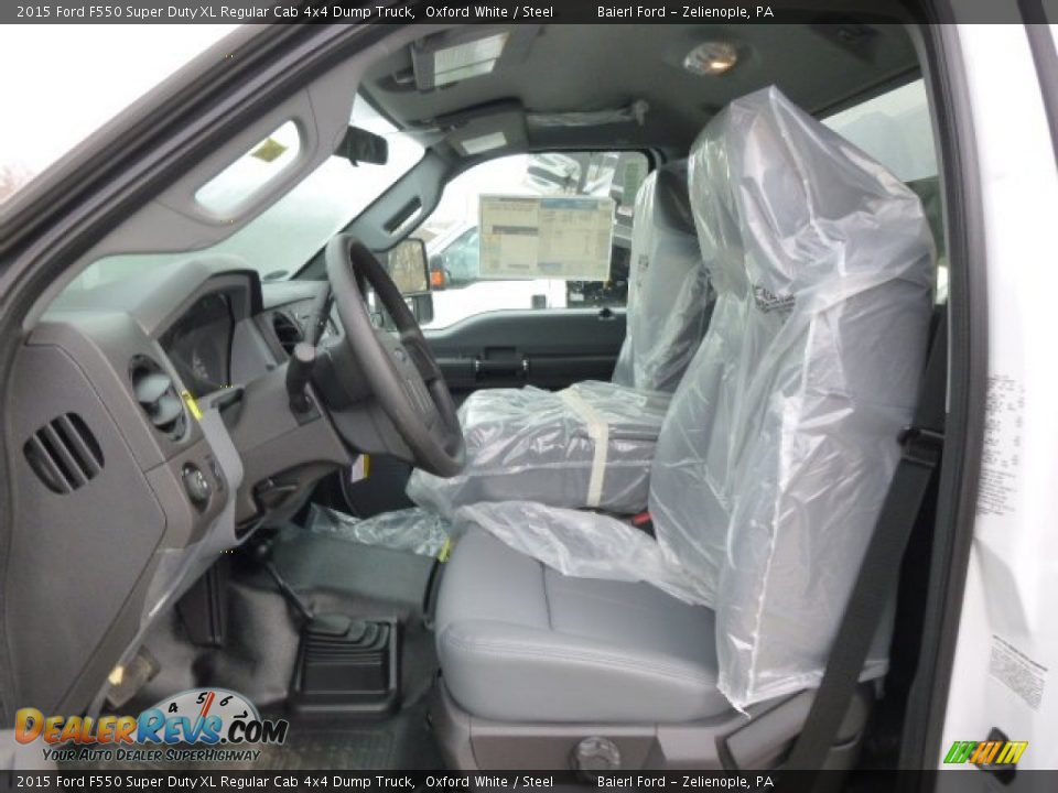 2015 Ford F550 Super Duty XL Regular Cab 4x4 Dump Truck Oxford White / Steel Photo #10
