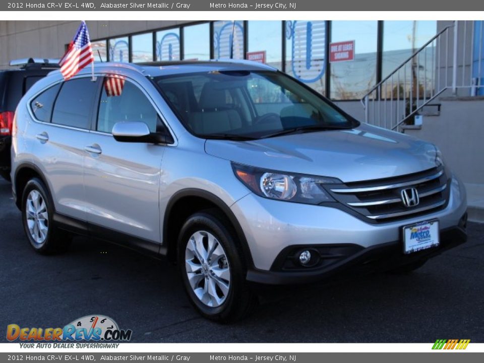2012 Honda CR-V EX-L 4WD Alabaster Silver Metallic / Gray Photo #3