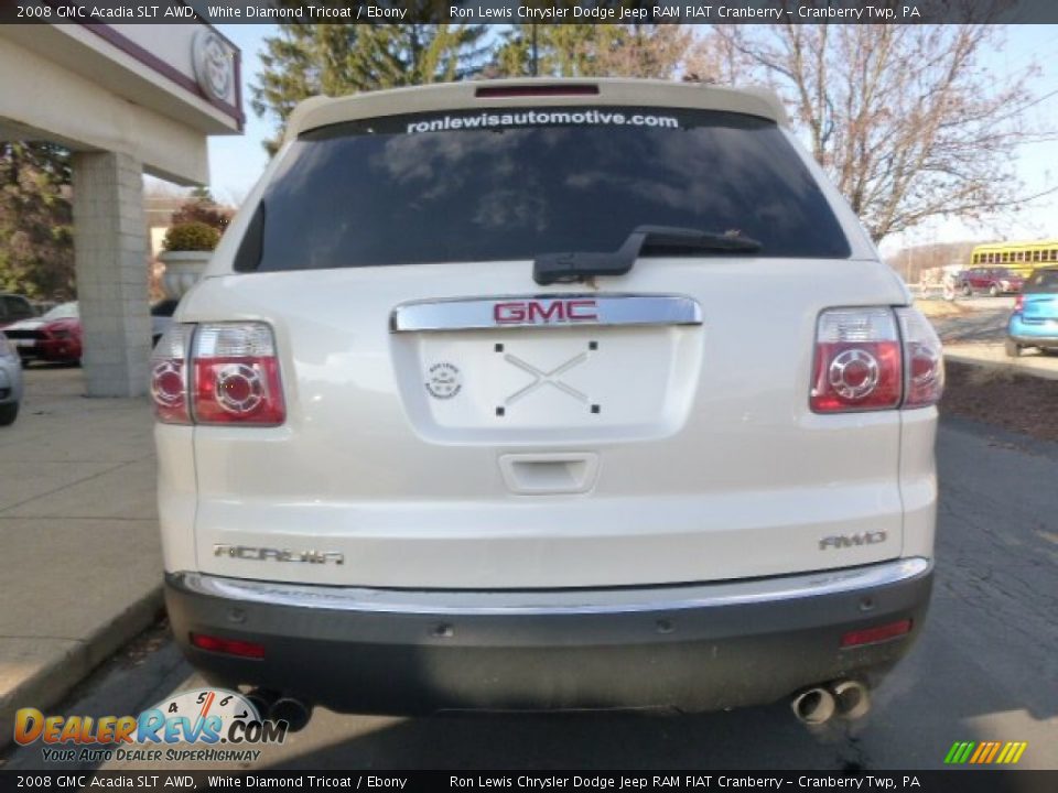 2008 GMC Acadia SLT AWD White Diamond Tricoat / Ebony Photo #7