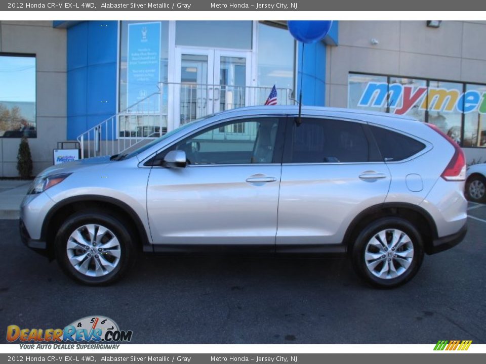 2012 Honda CR-V EX-L 4WD Alabaster Silver Metallic / Gray Photo #8