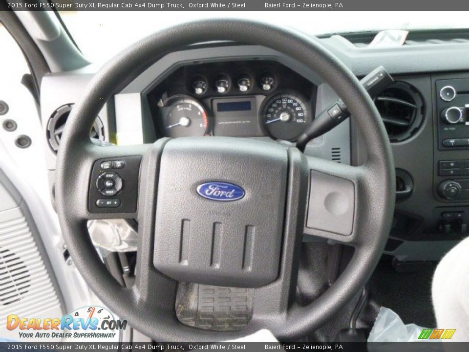 2015 Ford F550 Super Duty XL Regular Cab 4x4 Dump Truck Oxford White / Steel Photo #18