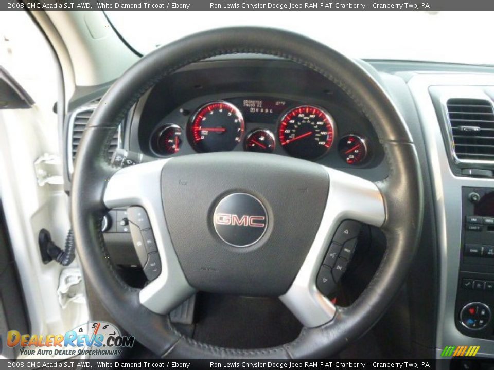 2008 GMC Acadia SLT AWD White Diamond Tricoat / Ebony Photo #18