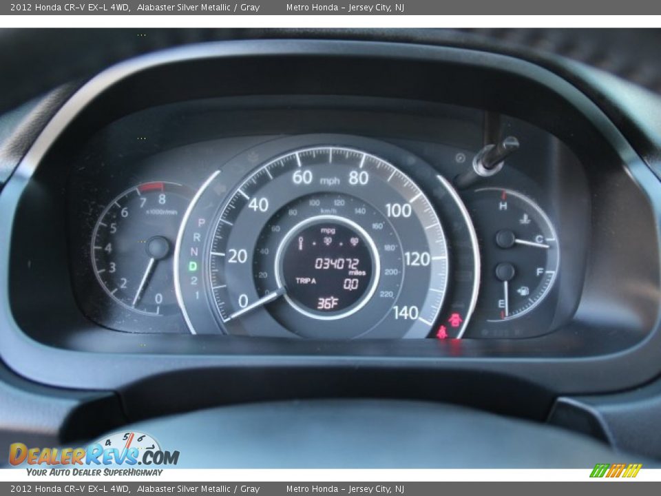 2012 Honda CR-V EX-L 4WD Alabaster Silver Metallic / Gray Photo #21