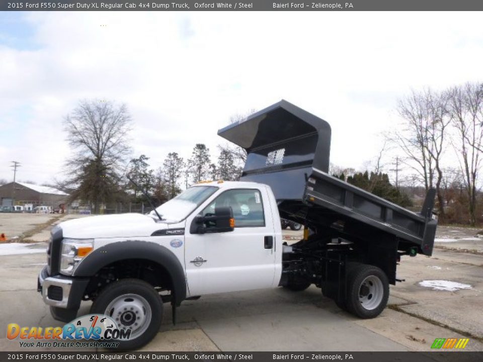 2015 Ford F550 Super Duty XL Regular Cab 4x4 Dump Truck Oxford White / Steel Photo #1