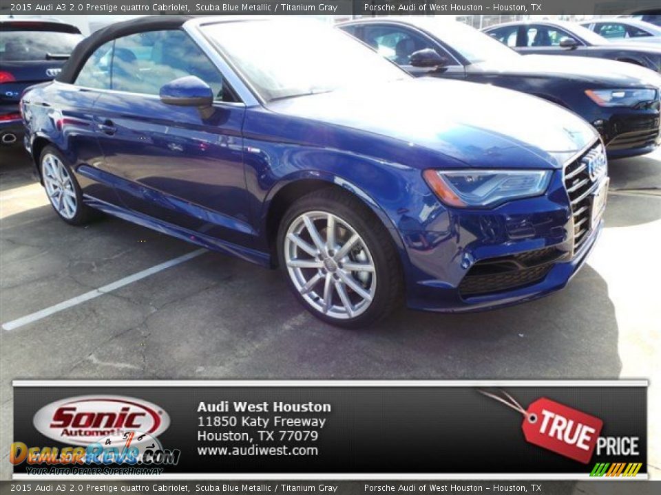 2015 Audi A3 2.0 Prestige quattro Cabriolet Scuba Blue Metallic / Titanium Gray Photo #1