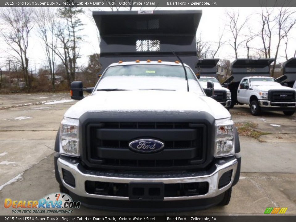 2015 Ford F550 Super Duty XL Regular Cab 4x4 Dump Truck Oxford White / Steel Photo #3