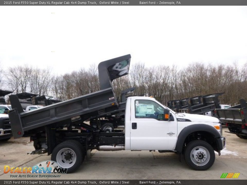 2015 Ford F550 Super Duty XL Regular Cab 4x4 Dump Truck Oxford White / Steel Photo #5