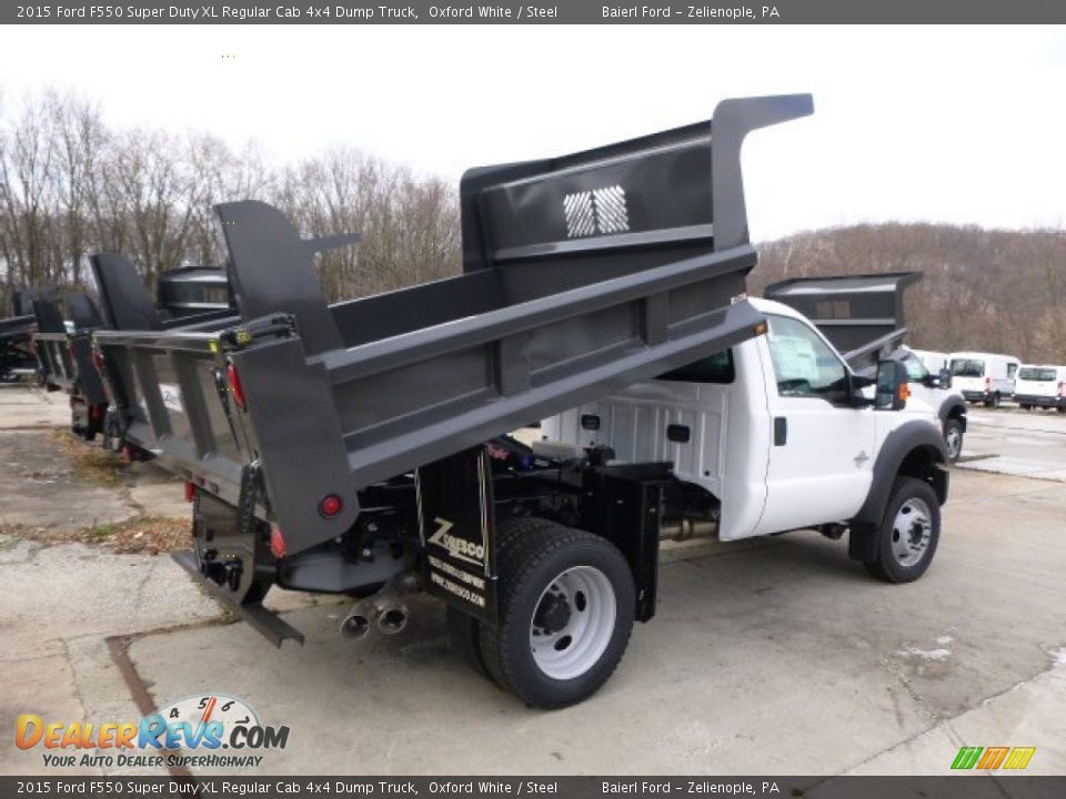 2015 Ford F550 Super Duty XL Regular Cab 4x4 Dump Truck Oxford White / Steel Photo #6