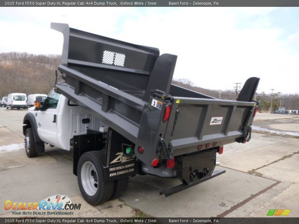2015 Ford F550 Super Duty XL Regular Cab 4x4 Dump Truck Oxford White / Steel Photo #8
