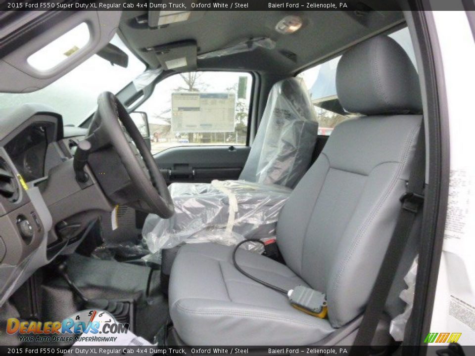 2015 Ford F550 Super Duty XL Regular Cab 4x4 Dump Truck Oxford White / Steel Photo #10