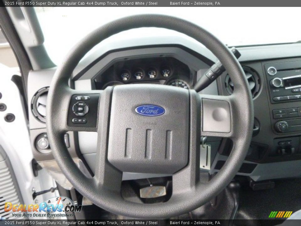 2015 Ford F550 Super Duty XL Regular Cab 4x4 Dump Truck Oxford White / Steel Photo #18