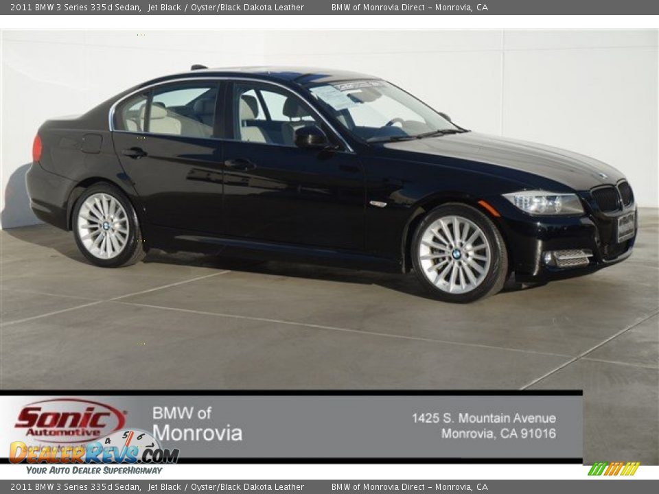 2011 BMW 3 Series 335d Sedan Jet Black / Oyster/Black Dakota Leather Photo #1