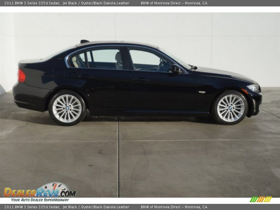 2011 BMW 3 Series 335d Sedan Jet Black / Oyster/Black Dakota Leather Photo #2