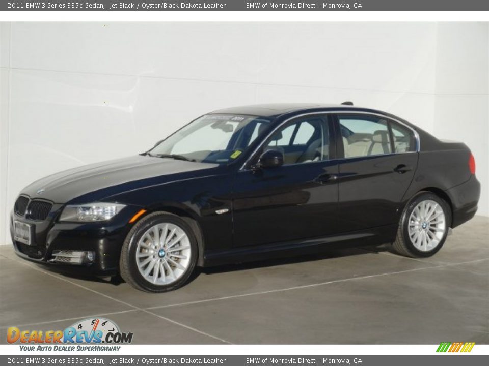 2011 BMW 3 Series 335d Sedan Jet Black / Oyster/Black Dakota Leather Photo #5