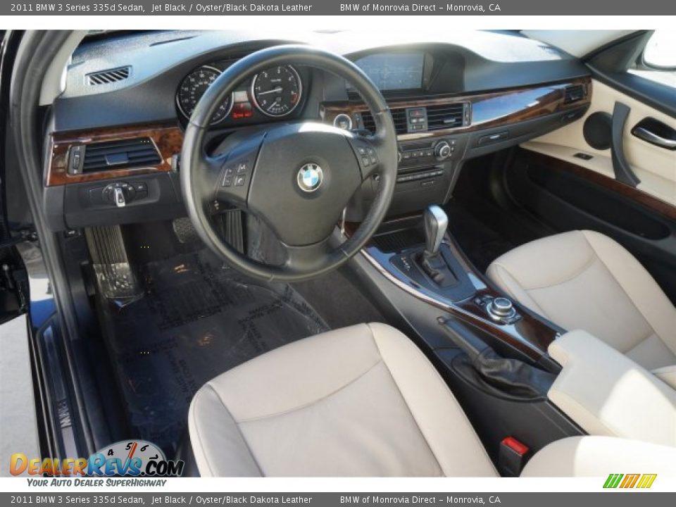 2011 BMW 3 Series 335d Sedan Jet Black / Oyster/Black Dakota Leather Photo #9