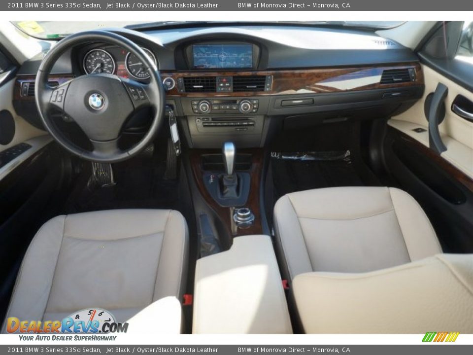 2011 BMW 3 Series 335d Sedan Jet Black / Oyster/Black Dakota Leather Photo #10