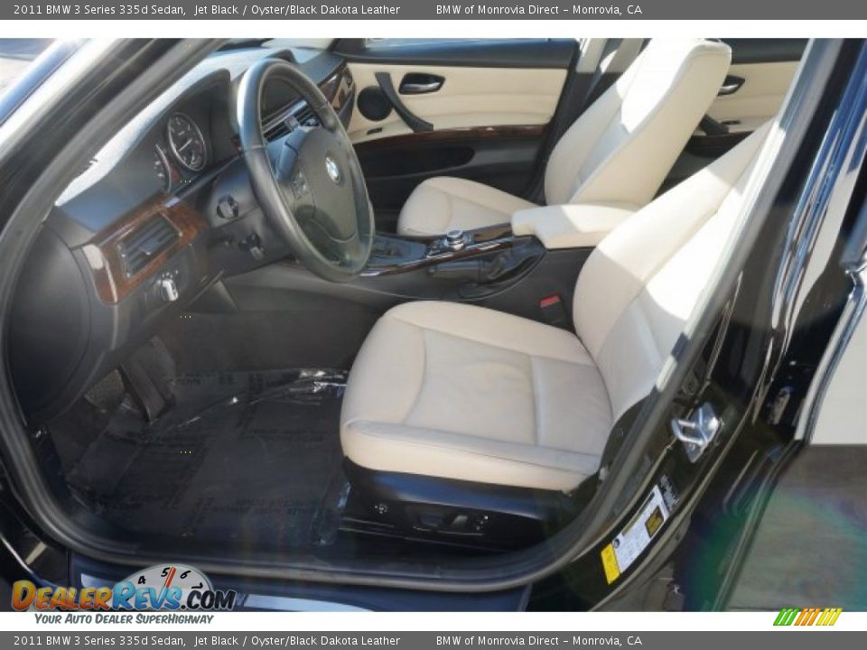 2011 BMW 3 Series 335d Sedan Jet Black / Oyster/Black Dakota Leather Photo #12