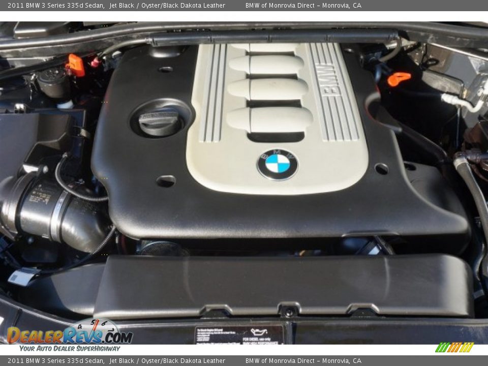 2011 BMW 3 Series 335d Sedan Jet Black / Oyster/Black Dakota Leather Photo #19